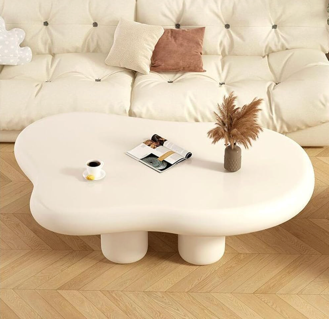 Table basse bois nuage organique