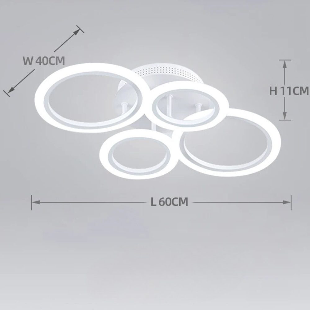 Plafonnier LED Acrylique avec Anneaux