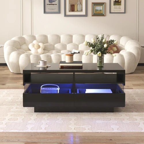 Table basse moderne a compartiment