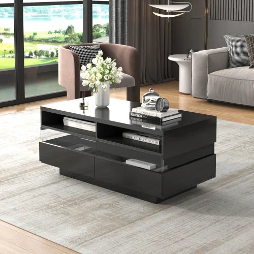 Table basse moderne a compartiment
