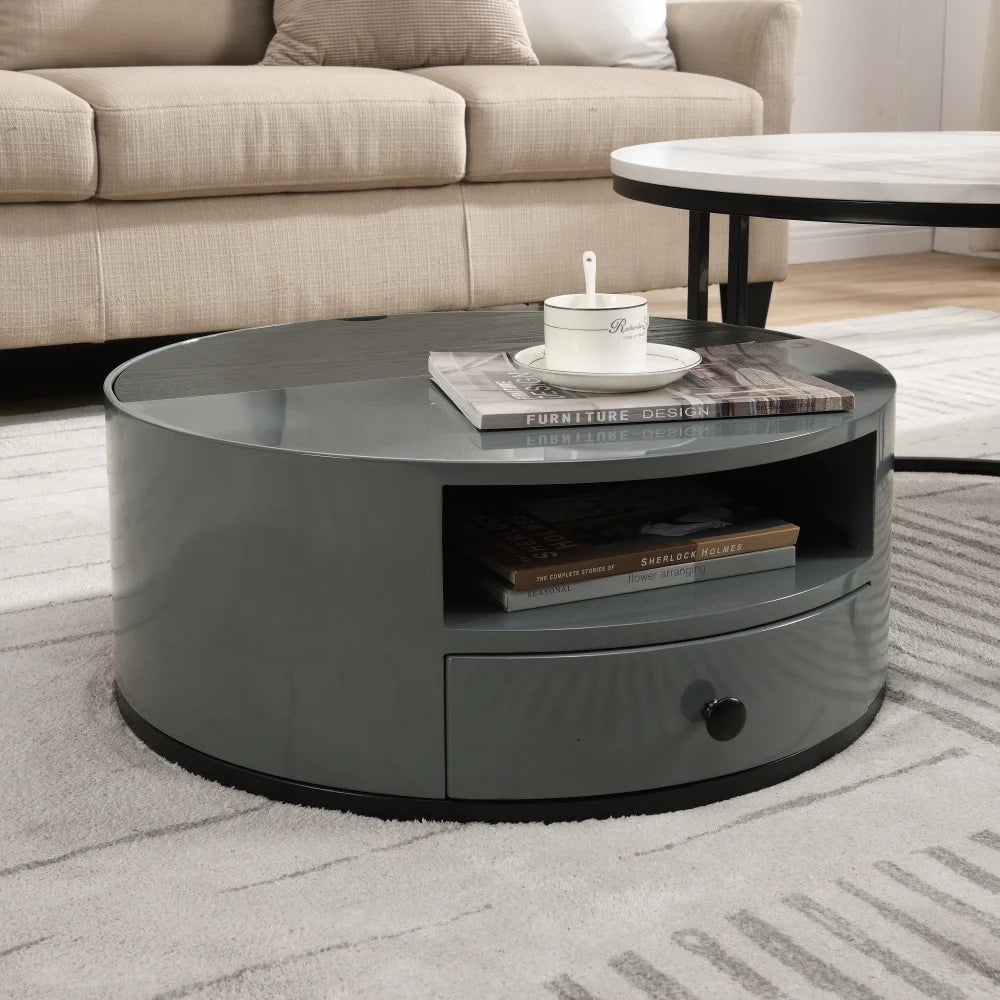 Table basse gigogne noir et blanc