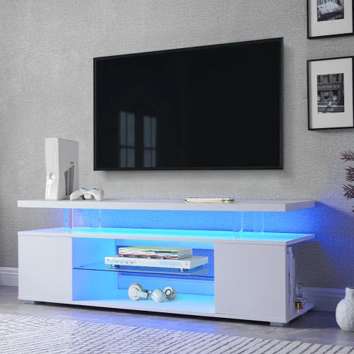 Meuble TV LED Moderne Blanc