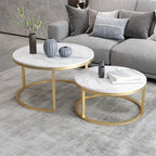 Table basse gigogne ronde Marmora en marbre