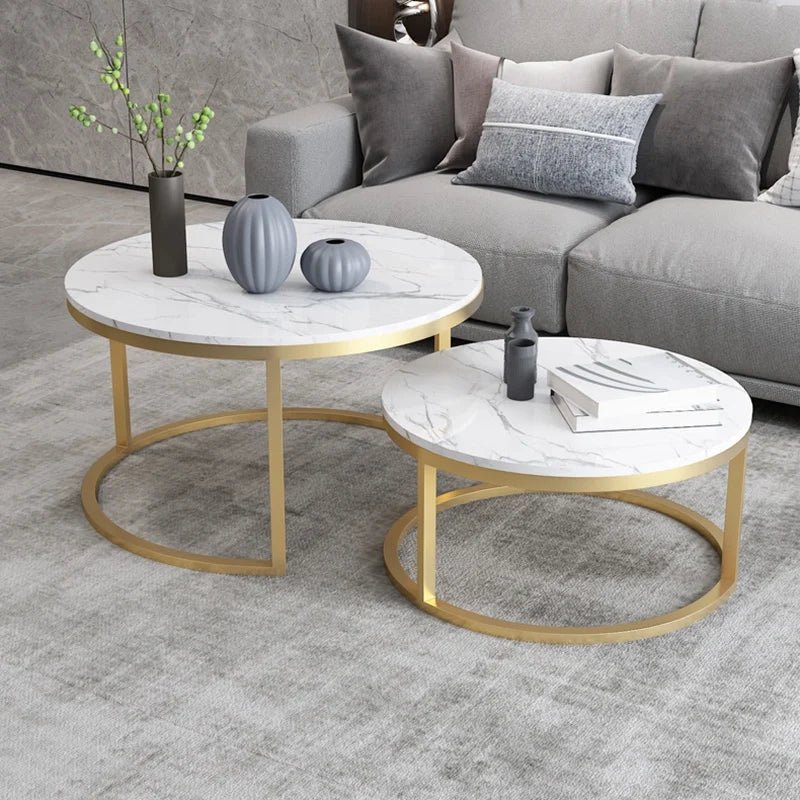 Table basse gigogne ronde Marmora en marbre