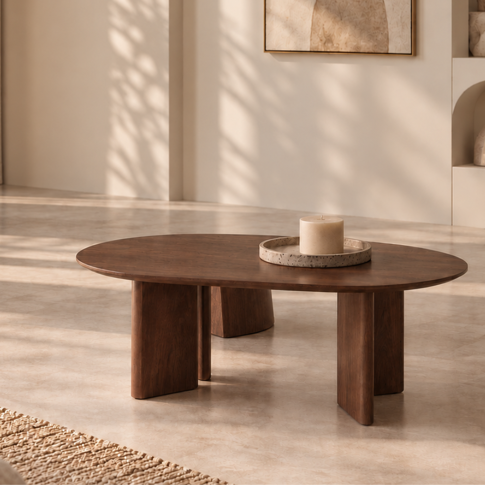 Table basse Morvane marron en noyer