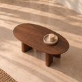 Table basse Morvane marron en noyer