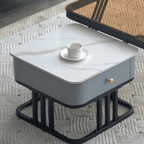 Table basse gigogne Vitrea en verre et marbre