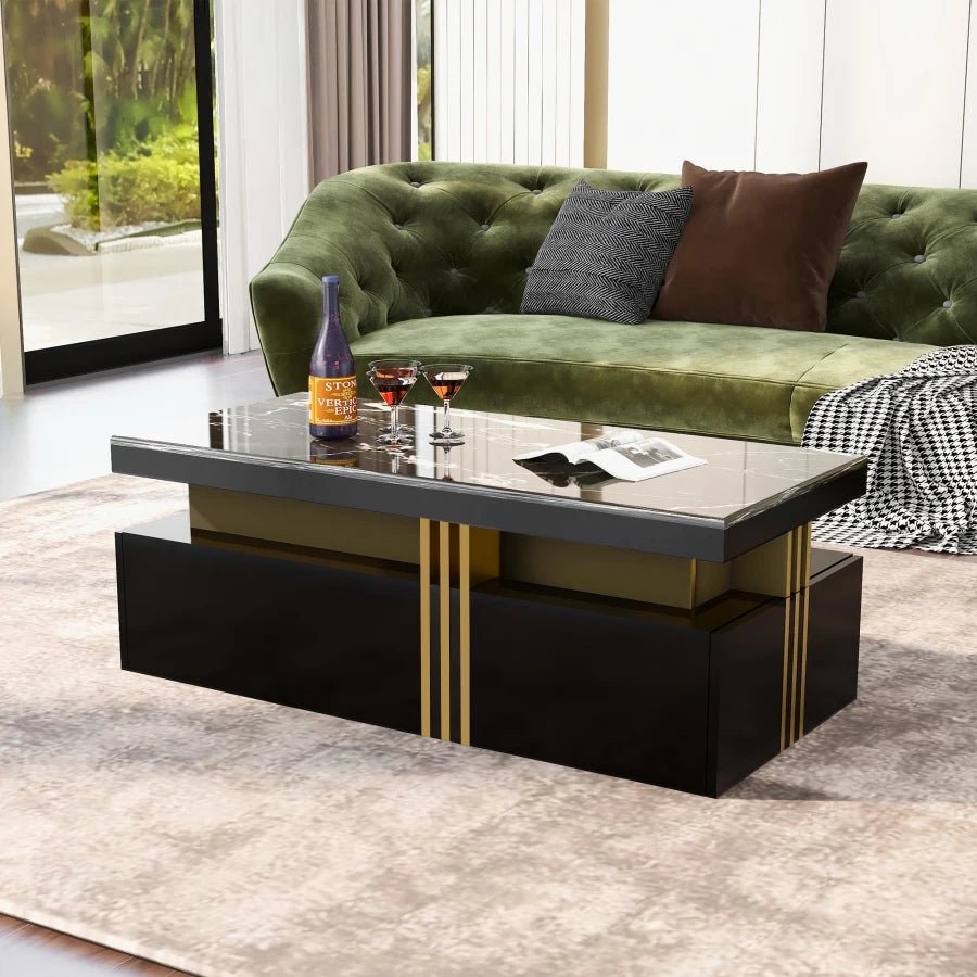 Table basse rectangulaire Nérys à 2 tiroirs