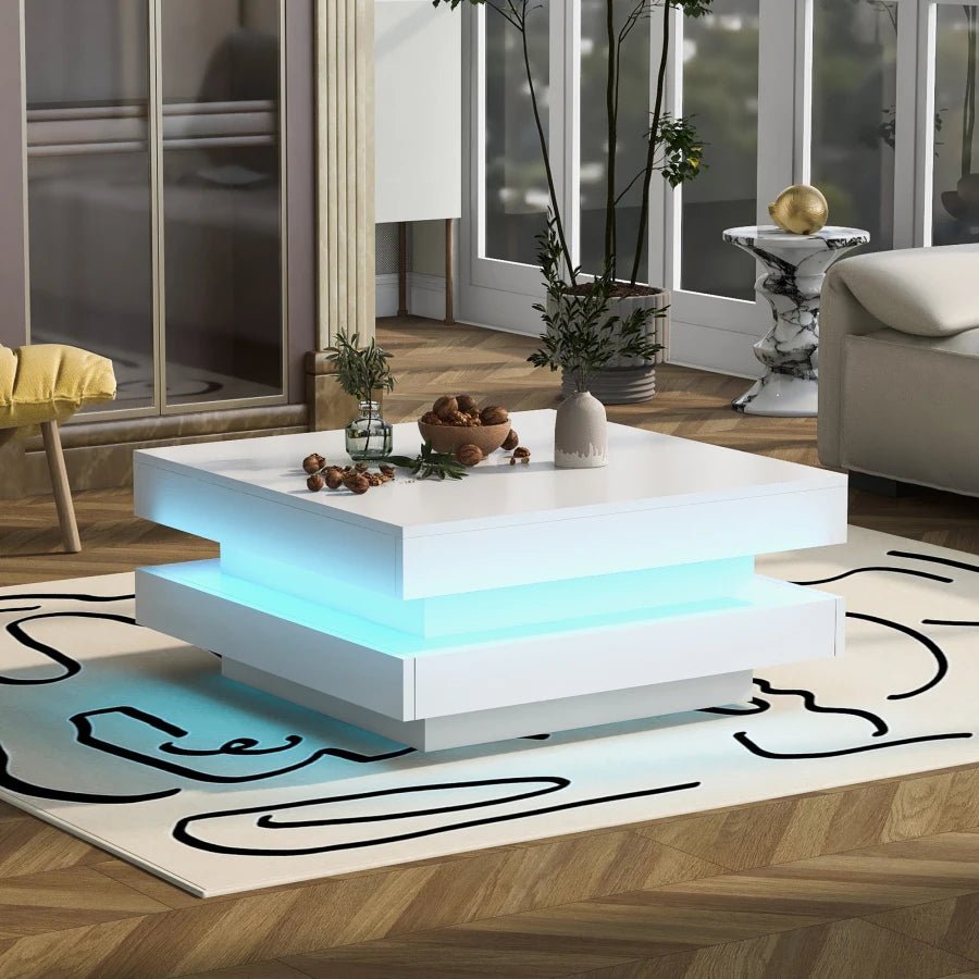 Table basse carrée Lysène à LED