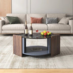 Table basse Ombra en marbre et noyer