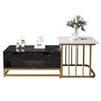 Table basse gigogne Aurélia en marbre et doré