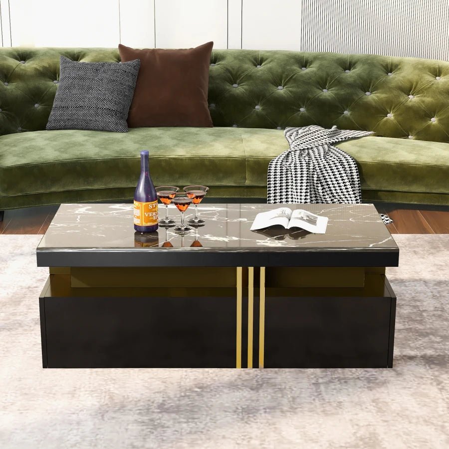 Table basse rectangulaire Nérys à 2 tiroirs