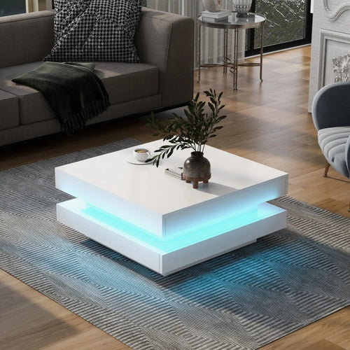 Table basse carrée Lysène à LED