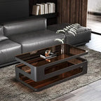 Table basse rectangulaire Lyriel en verre à LED