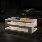 Table basse rectangulaire Lyriel en verre à LED