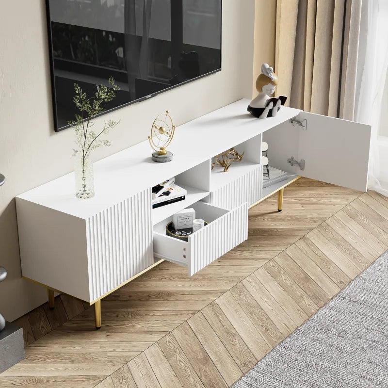 Meuble TV Blanc Doré