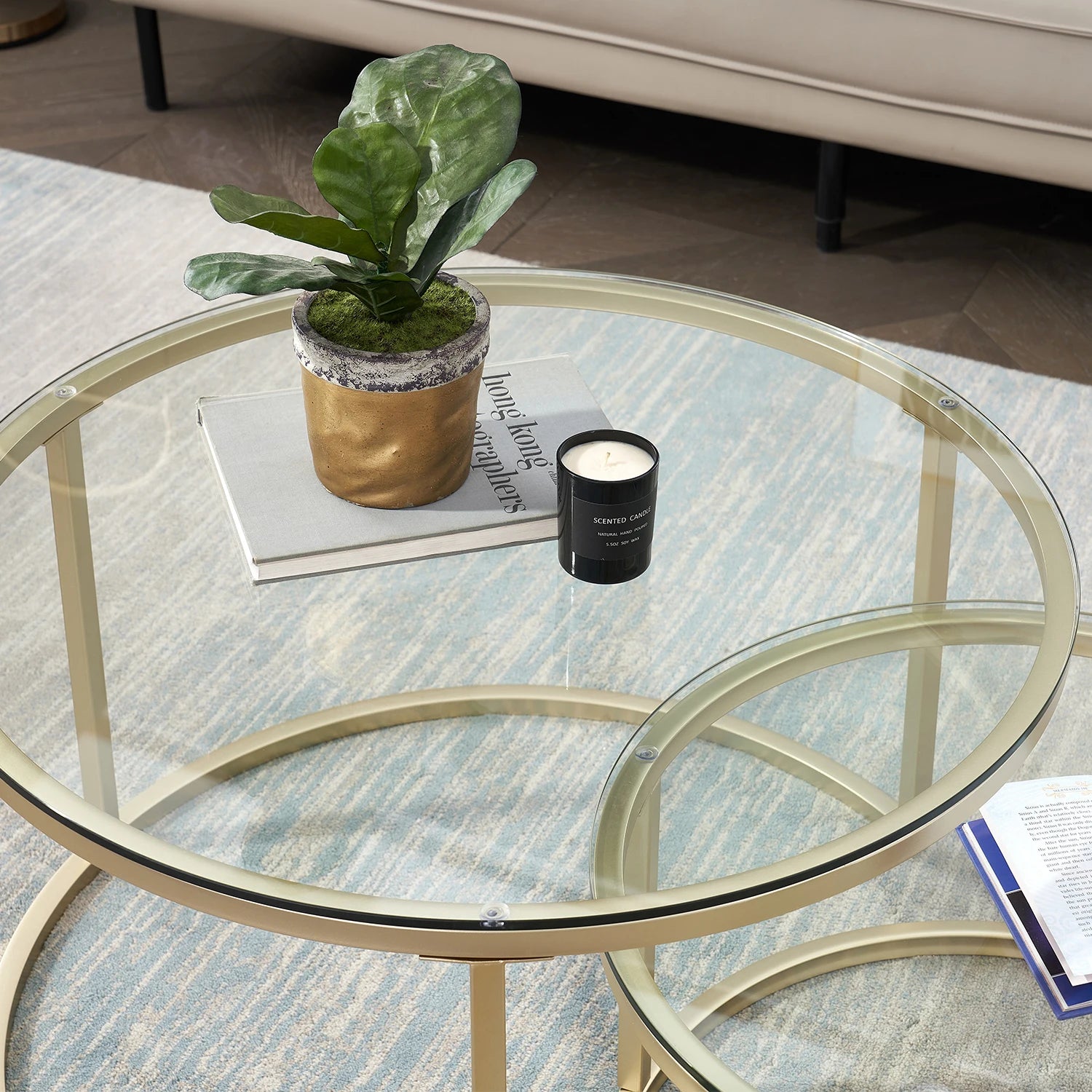 Table basse gigogne en verre
