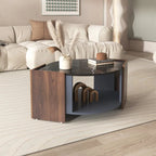 Table basse Ombra en marbre et noyer