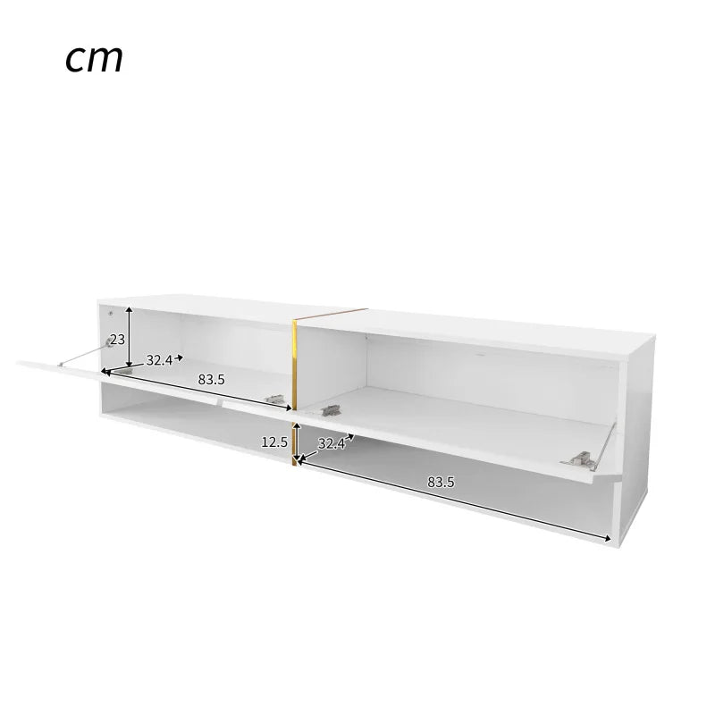 Meuble TV Suspendu Moderne Blanc