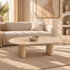 Table basse Calixe beige travertin