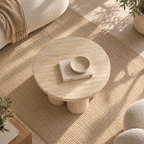 Table basse Norelle beige travertin