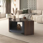 Table basse Ombra en marbre et noyer