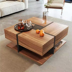 Table basse Tiloé en bois à 4 tiroirs