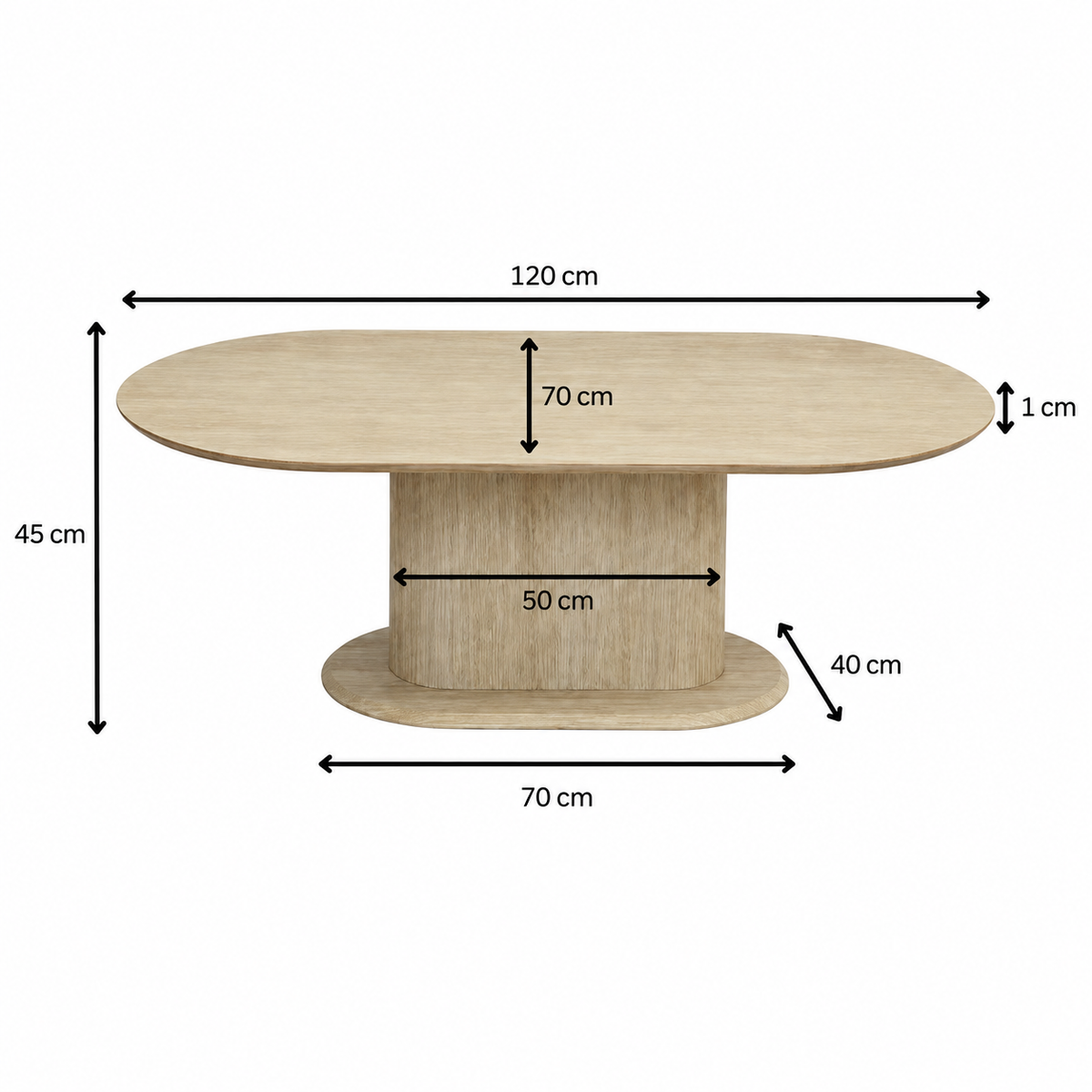 Table basse Sirane beige travertin