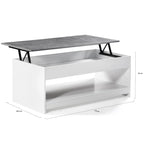 Table basse élévatrice Eldra en bois massif