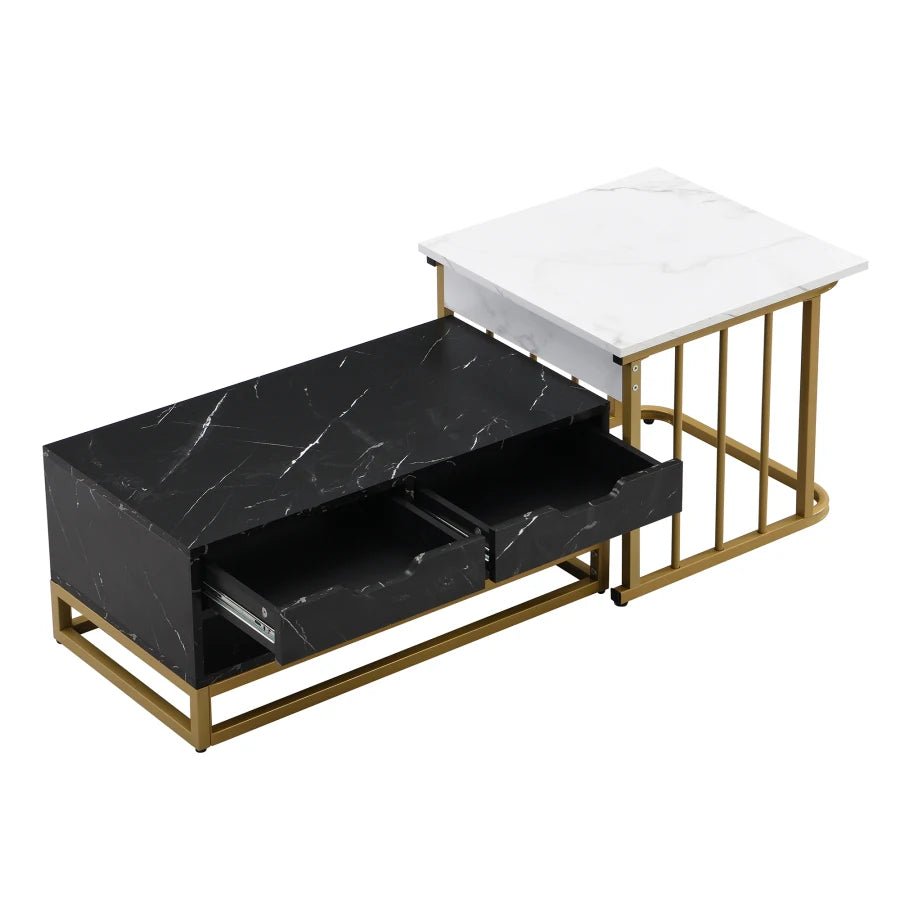 Table gigogne or en marbre