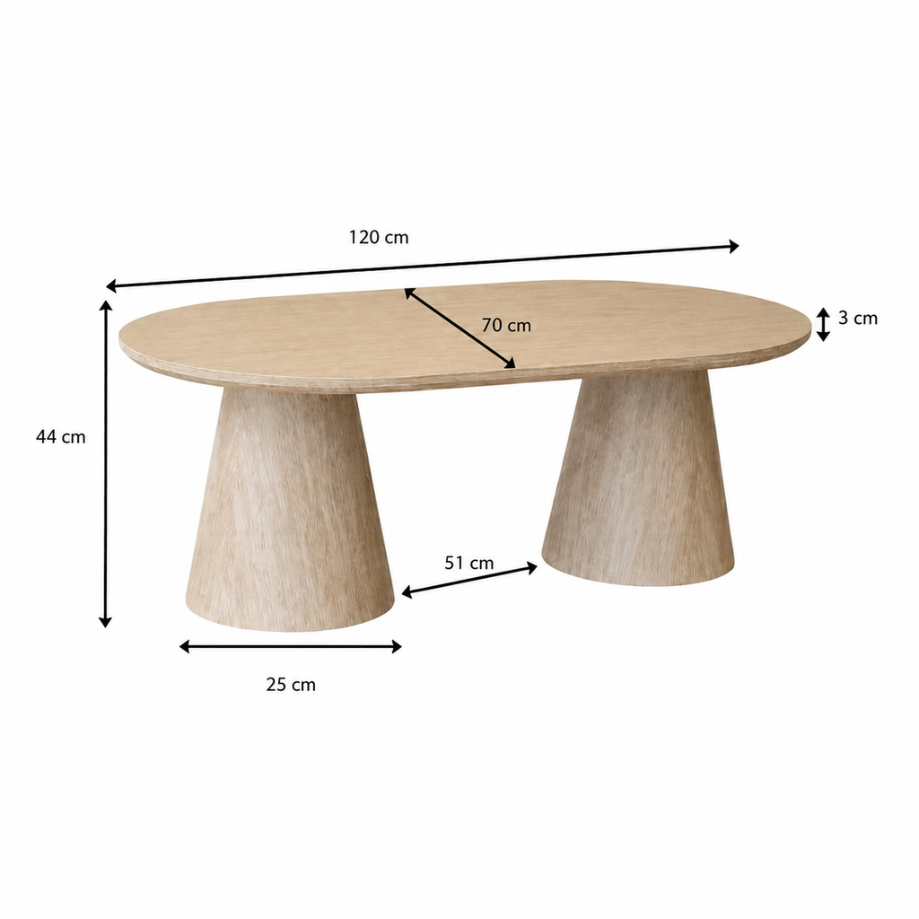 Table basse Liséa beige en travertin