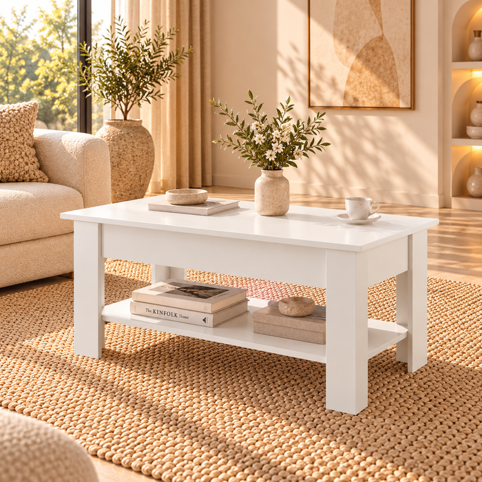 Table basse relevable Hélio à compartiment