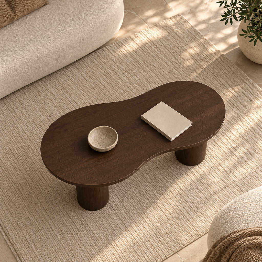 Table basse Thessa marron noyer