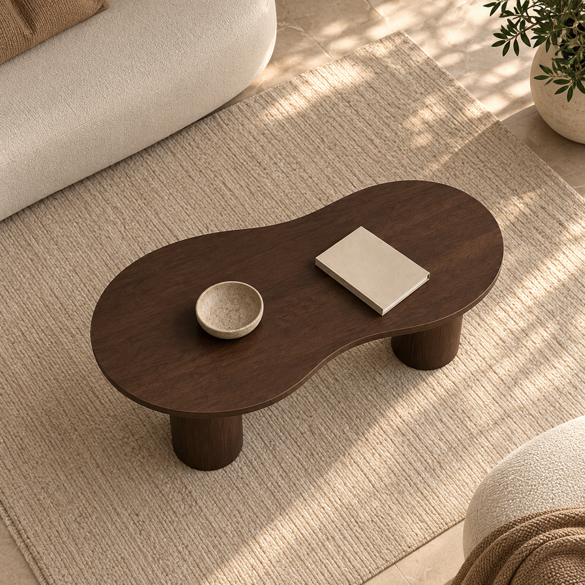 Table basse Thessa marron noyer