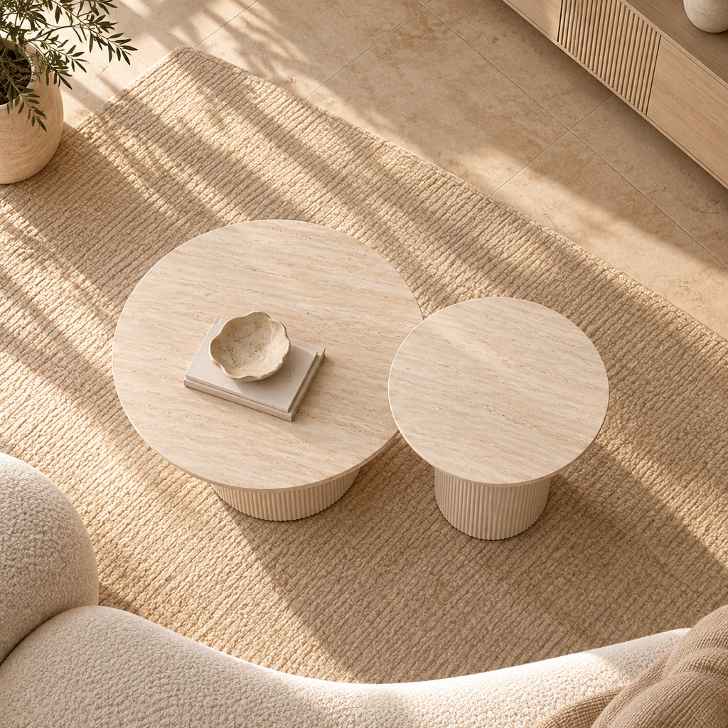 Tables basses Saëlle gigognes crème en bois