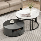 Table basse gigogne Dualis noir et blanc