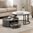 Table basse gigogne Dualis noir et blanc