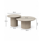 Tables basses Saëlle gigognes crème en bois