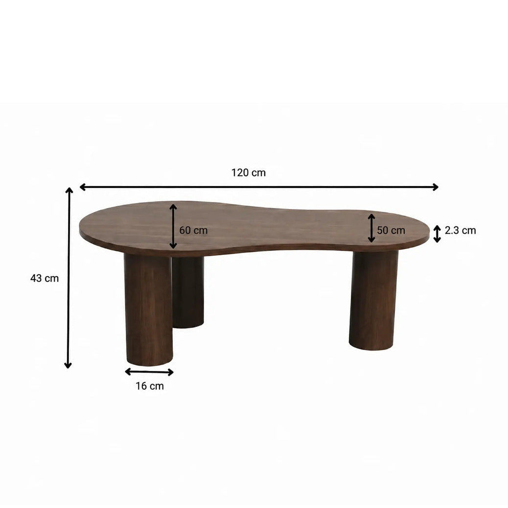 Table basse Thessa marron noyer